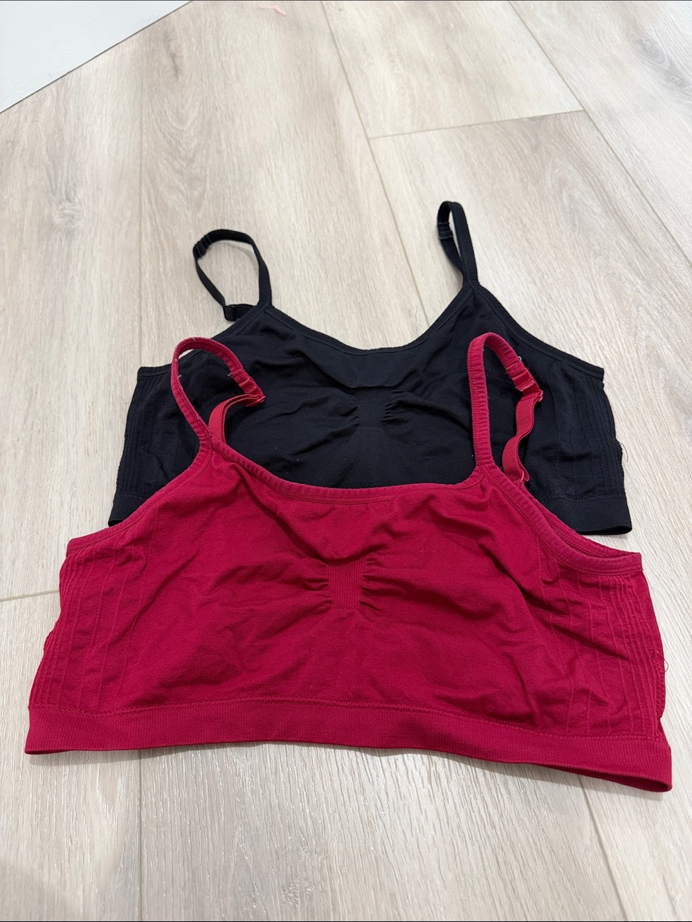 2 Pack! Seamless Comfort Bralette – Black & Deep Red